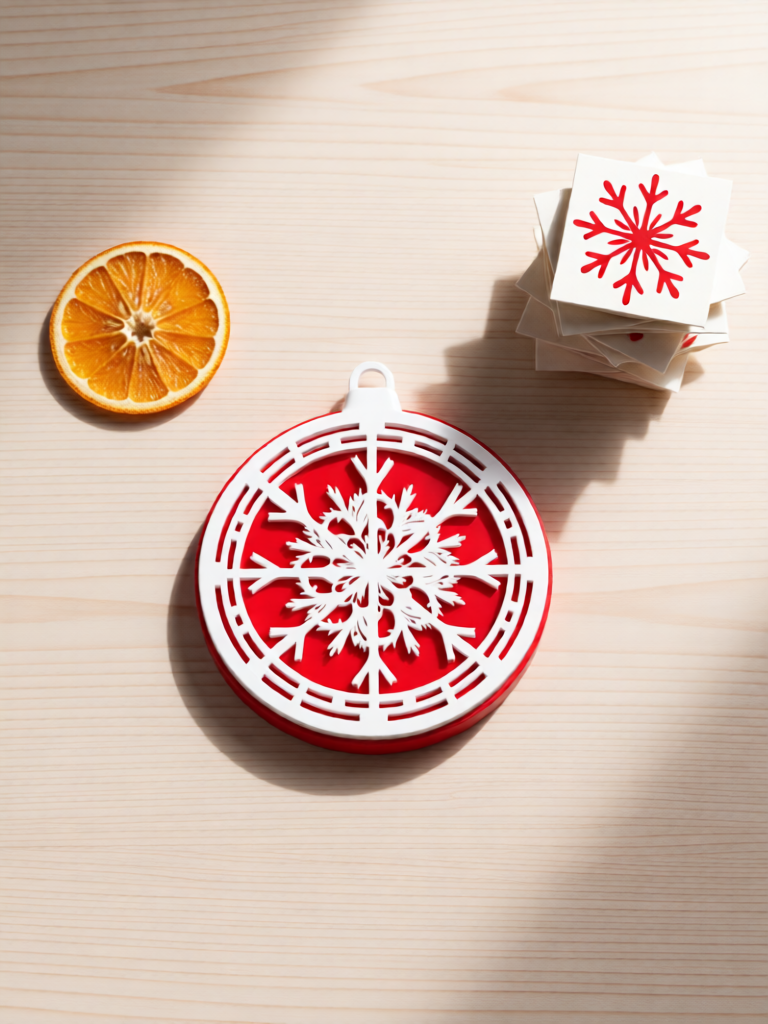 3D Printed Christmas Ornament - Snowflake Shape - Fluorescent Material - 7cm - Festive Home Decor - New Arrival - Cozy and Elegant