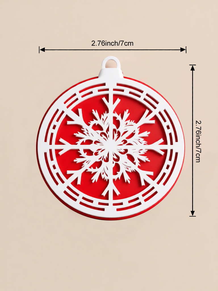 3D Printed Christmas Ornament - Snowflake Shape - Fluorescent Material - 7cm - Festive Home Decor - New Arrival - Cozy and Elegant