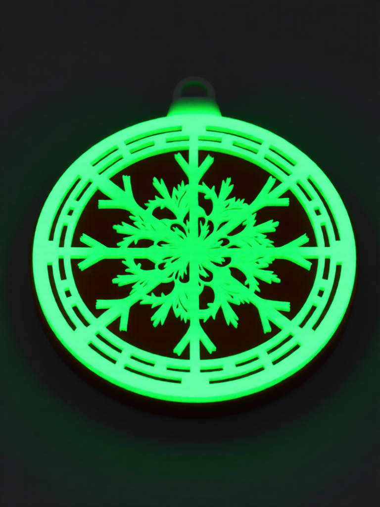 3D Printed Christmas Ornament - Snowflake Shape - Fluorescent Material - 7cm - Festive Home Decor - New Arrival - Cozy and Elegant