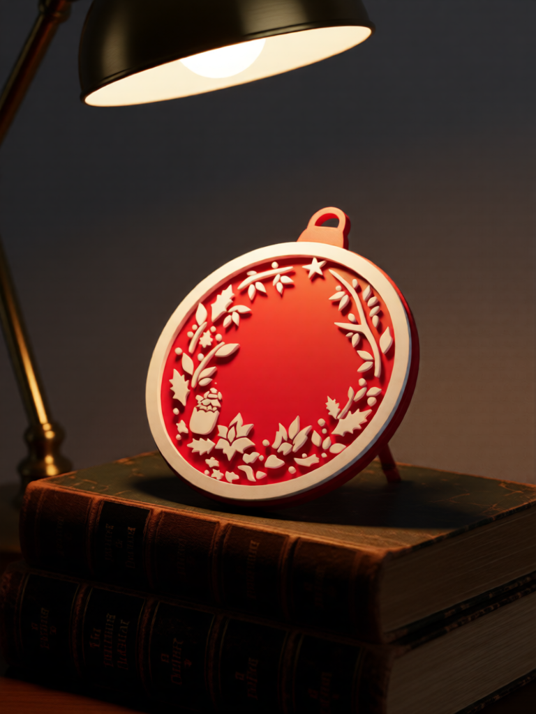 3D Printed Christmas Decorations, Red and White, Festive Home Decor, Outdoor Snowy Accents, 7cm