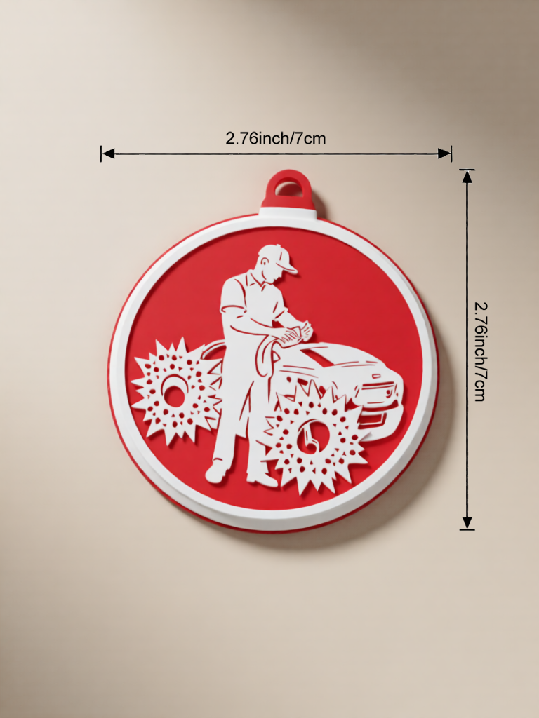 3D Printed Fluorescent Christmas Tree Decorations, Festive Home Decor, Red and White, 7cm, Festive Atmosphere