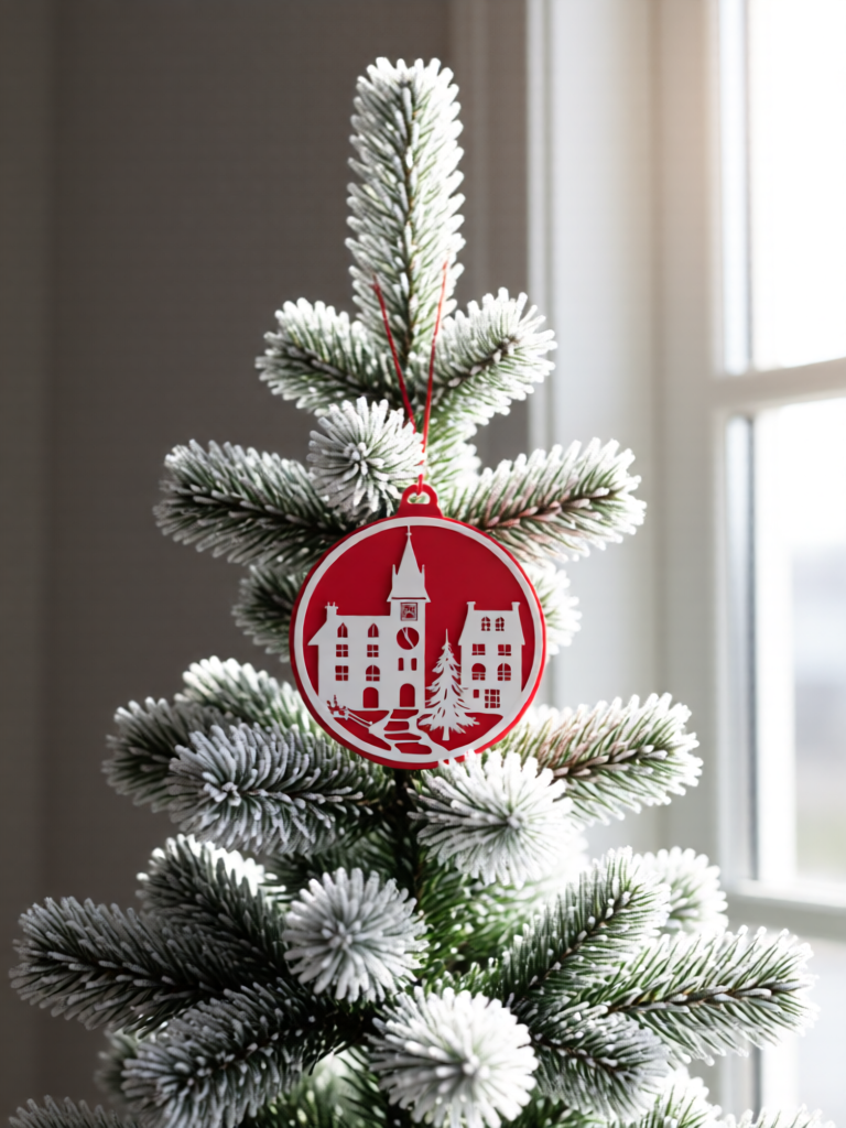 3d Printed Fluorescent Bus Ornament, 7cm Night Light Creative Christmas Decoration for Home
