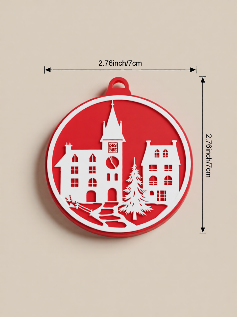 3d Printed Fluorescent Bus Ornament, 7cm Night Light Creative Christmas Decoration for Home