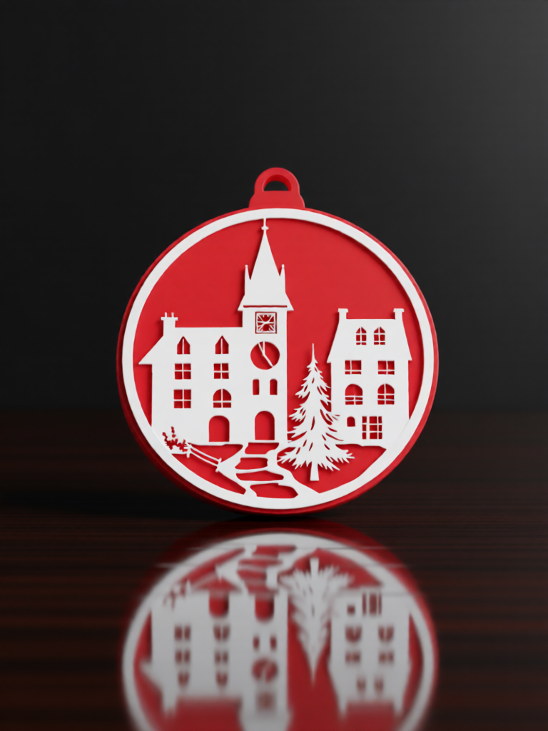 3d Printed Fluorescent Bus Ornament, 7cm Night Light Creative Christmas Decoration for Home