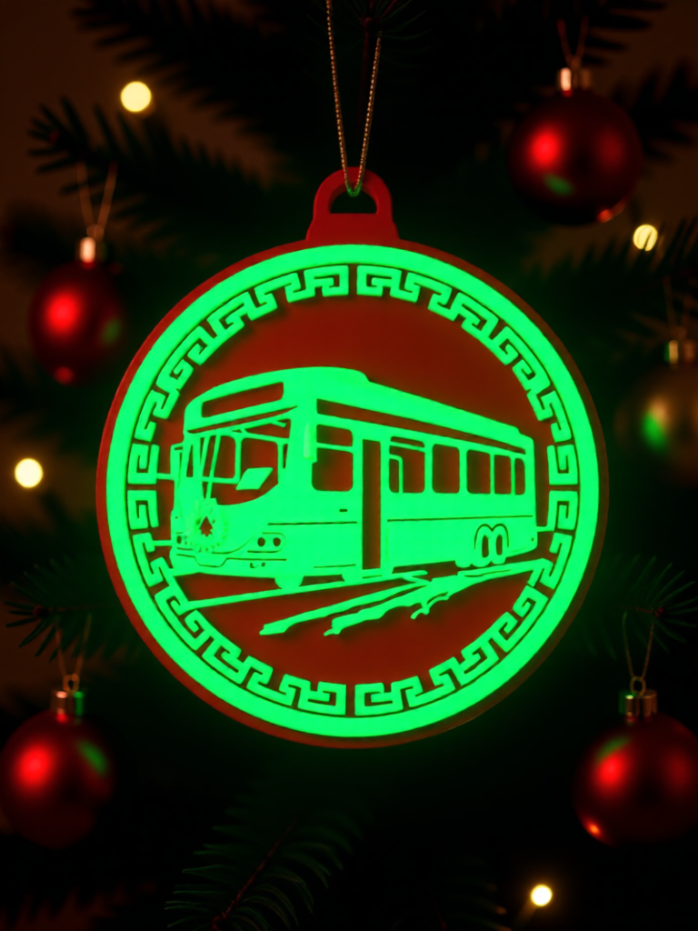 3D Printed Fluorescent Train-Themed Ornament, Vintage Style, Bold Color Contrast, 7cm, Home Decor, Bag Accessory, Festive Decoration