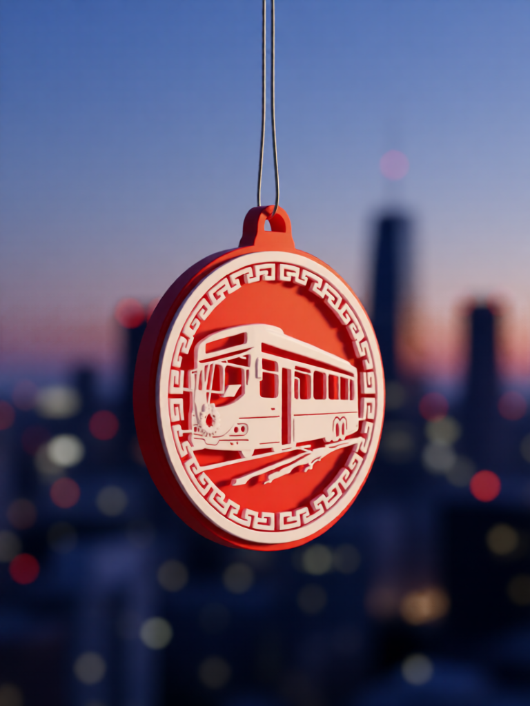 3D Printed Fluorescent Train-Themed Ornament, Vintage Style, Bold Color Contrast, 7cm, Home Decor, Bag Accessory, Festive Decoration