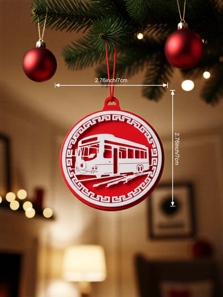 3D Printed Fluorescent Train-Themed Ornament, Vintage Style, Bold Color Contrast, 7cm, Home Decor, Bag Accessory, Festive Decoration