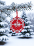 Red Snowflake 3D Printed Fluorescent Ornament, 7cm, Christmas Decoration