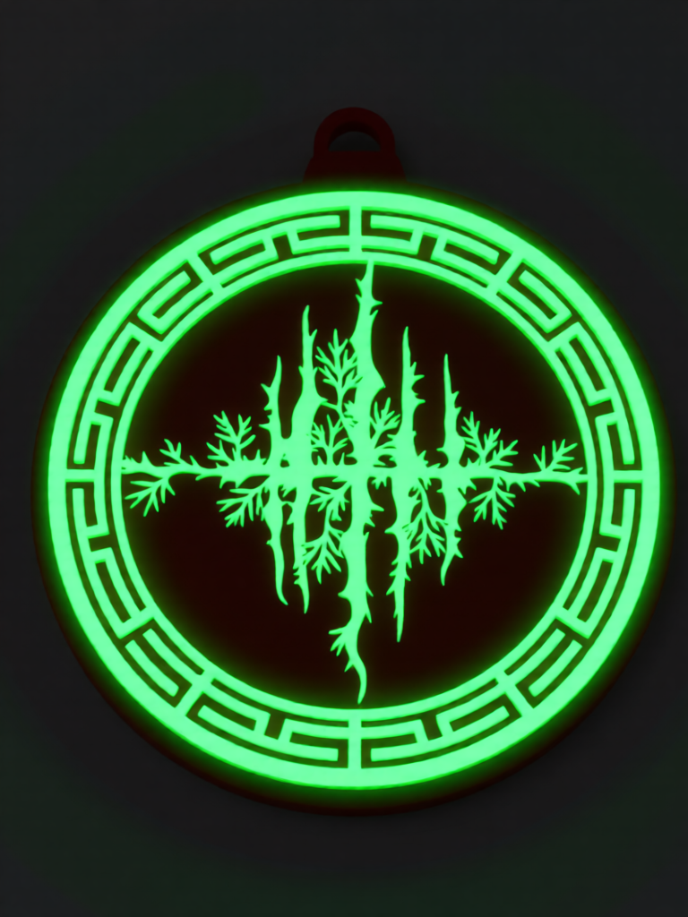 Red Snowflake 3D Printed Fluorescent Ornament, 7cm, Christmas Decoration
